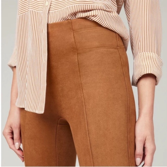 NWT Spanx Faux Suede Pull On High Waisted Leggings Rich Caramel - Picture 5 of 10